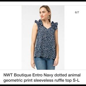 NWT! Ruffled sleeve tank